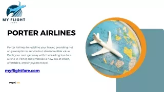 Book Affordable Porter Airlines Cheap Flight Tickets