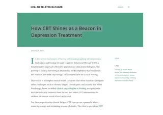 How CBT Shines as a Beacon in Depression Treatment