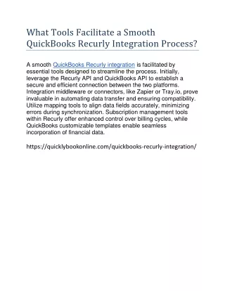 What Tools Facilitate a Smooth QuickBooks Recurly Integration Process
