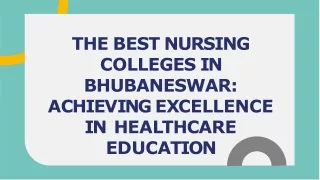 Take Advantage Of Top Nursing Colleges In Bhubaneswar