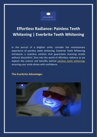 Effortless Radiance: Painless Teeth Whitening | Everbrite Teeth Whitening