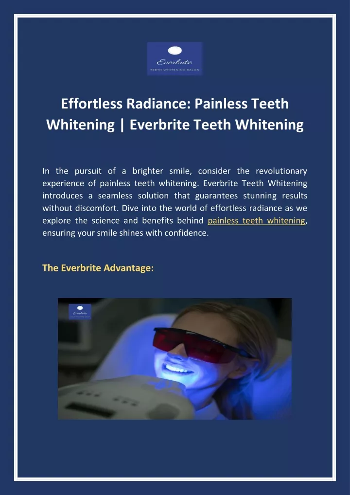 effortless radiance painless teeth whitening