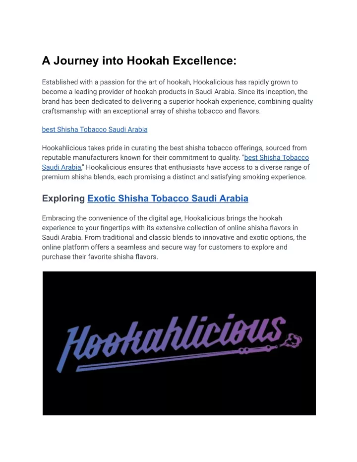 a journey into hookah excellence