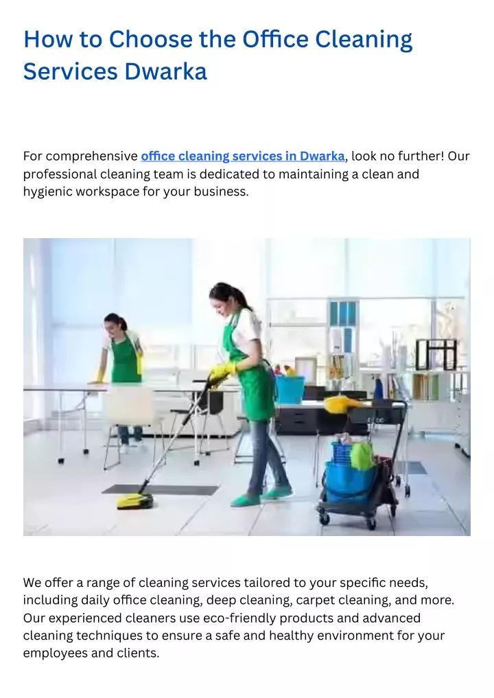 how to choose the o ce cleaning services dwarka