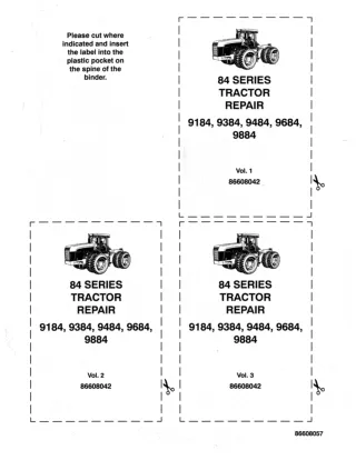 New Holland 9884 Tractor Service Repair Manual