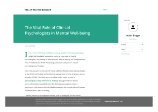 The Vital Role of Clinical Psychologists in Mental Well-being
