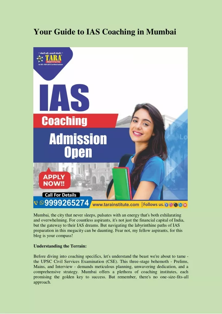 your guide to ias coaching in mumbai