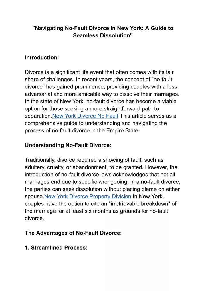navigating no fault divorce in new york a guide