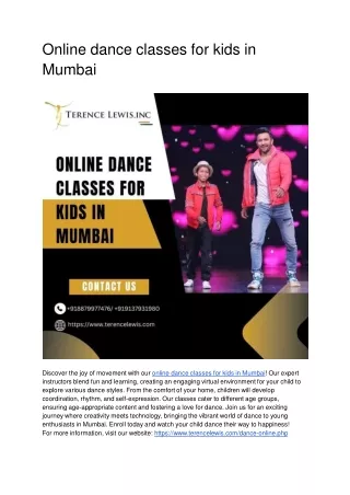 Rhythmic Excellence Best Contemporary Dance Classes in Mumbai