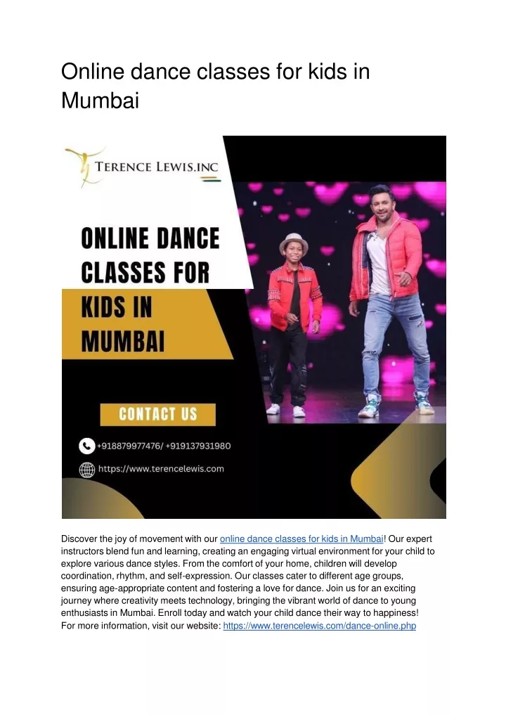 online dance classes for kids in mumbai
