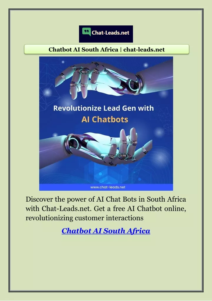 chatbot ai south africa chat leads net