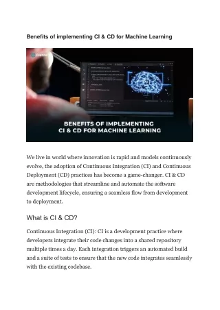 benefits of implementing ci cd for machine