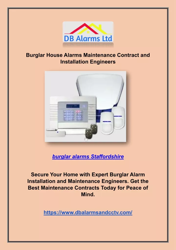 burglar house alarms maintenance contract