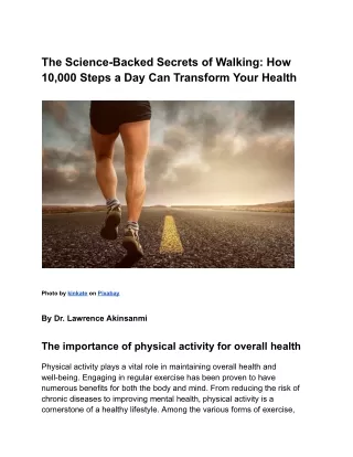The Science-Backed Secrets of Walking -How 10,000 Steps a Day Can Transform Your Health by Dr. Lawrence Akinsanmi