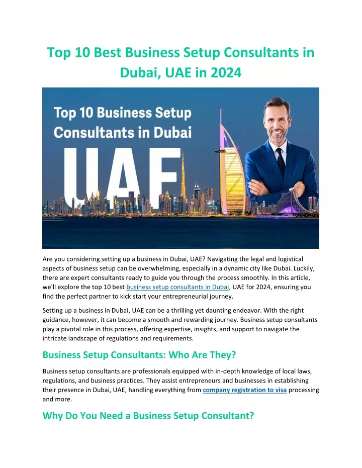top 10 best business setup consultants in dubai