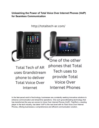 Unleashing the Power of Total Voice Over Internet Phones (VoIP) for Seamless Communication