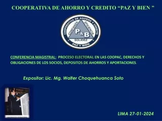 PROCESO ELECTORAL EN LAS COOPERATIVAS DE AHORRO Y CREDITO- COOPAC