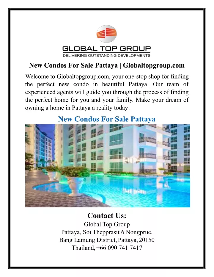 new condos for sale pattaya globaltopgroup com