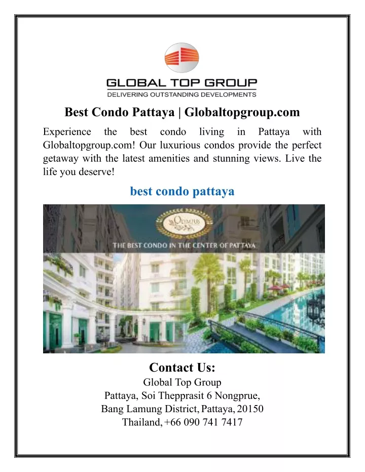 best condo pattaya globaltopgroup com