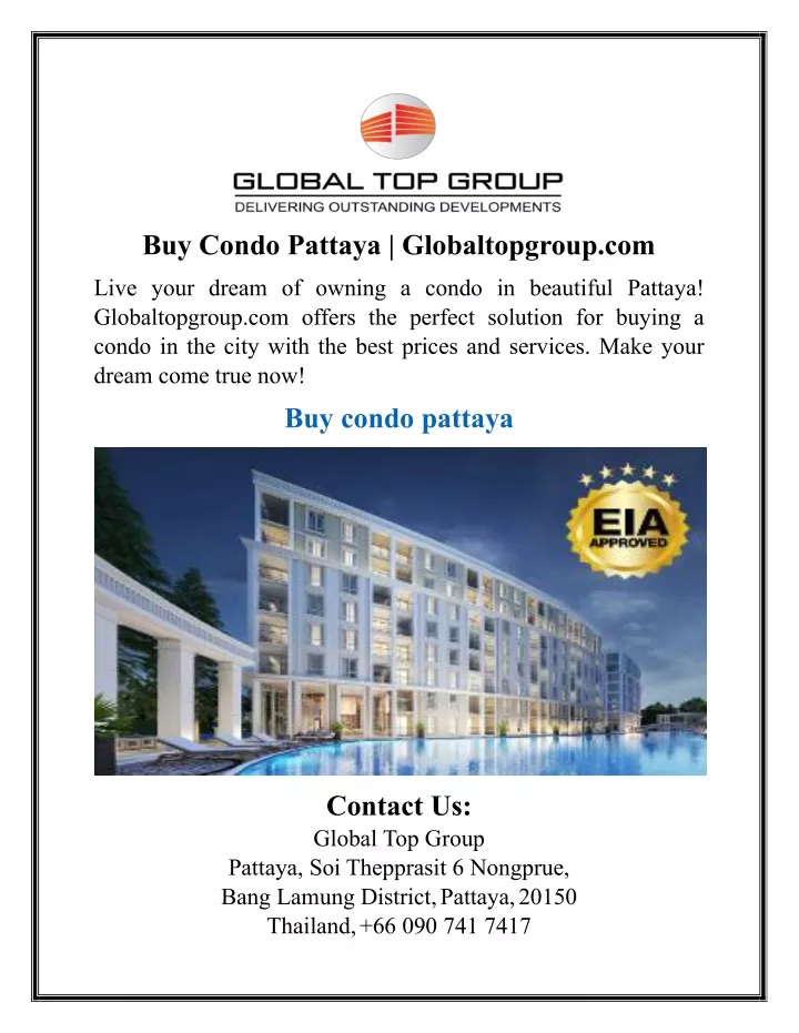 buy condo pattaya globaltopgroup com