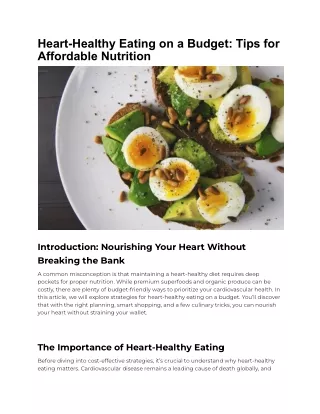 Heart-Healthy Eating on a Budget - Tips for Affordable Nutrition
