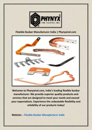 Flexible Busbar Manufacturer India | Phynyxind.com