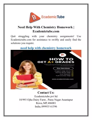 need help with chemistry homework ecademictube com