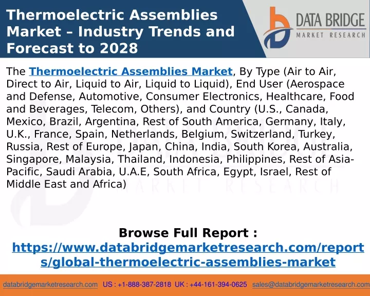 thermoelectric assemblies market industry trends