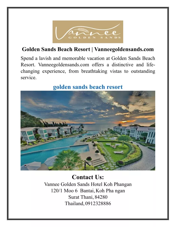 golden sands beach resort vanneegoldensands com