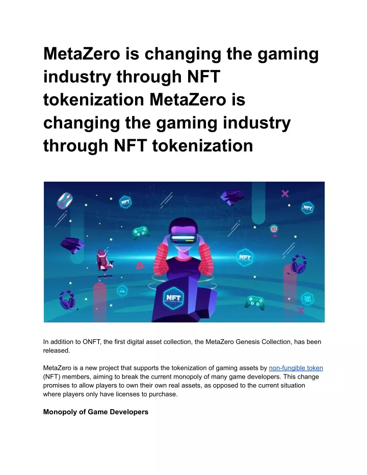metazero is changing the gaming industry through