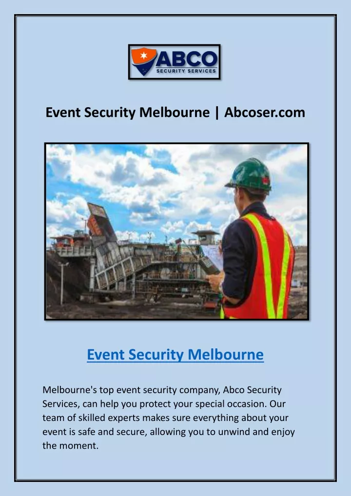 event security melbourne abcoser com