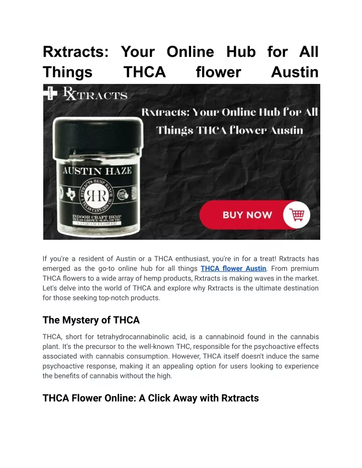 rxtracts your online hub for all things thca