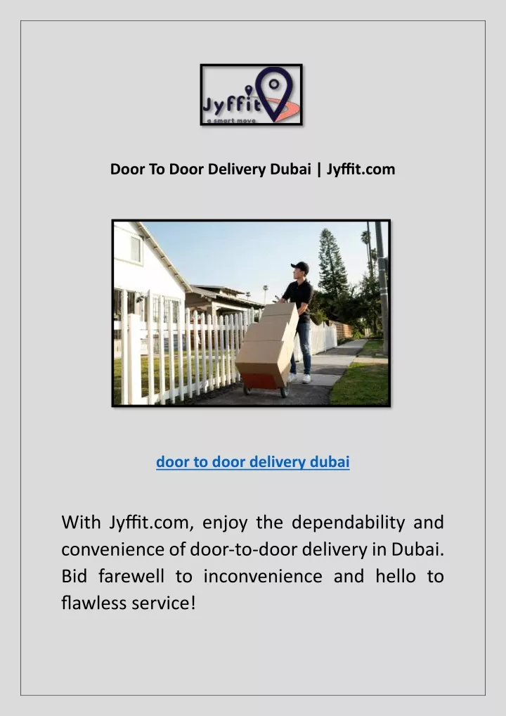 door to door delivery dubai jyffit com