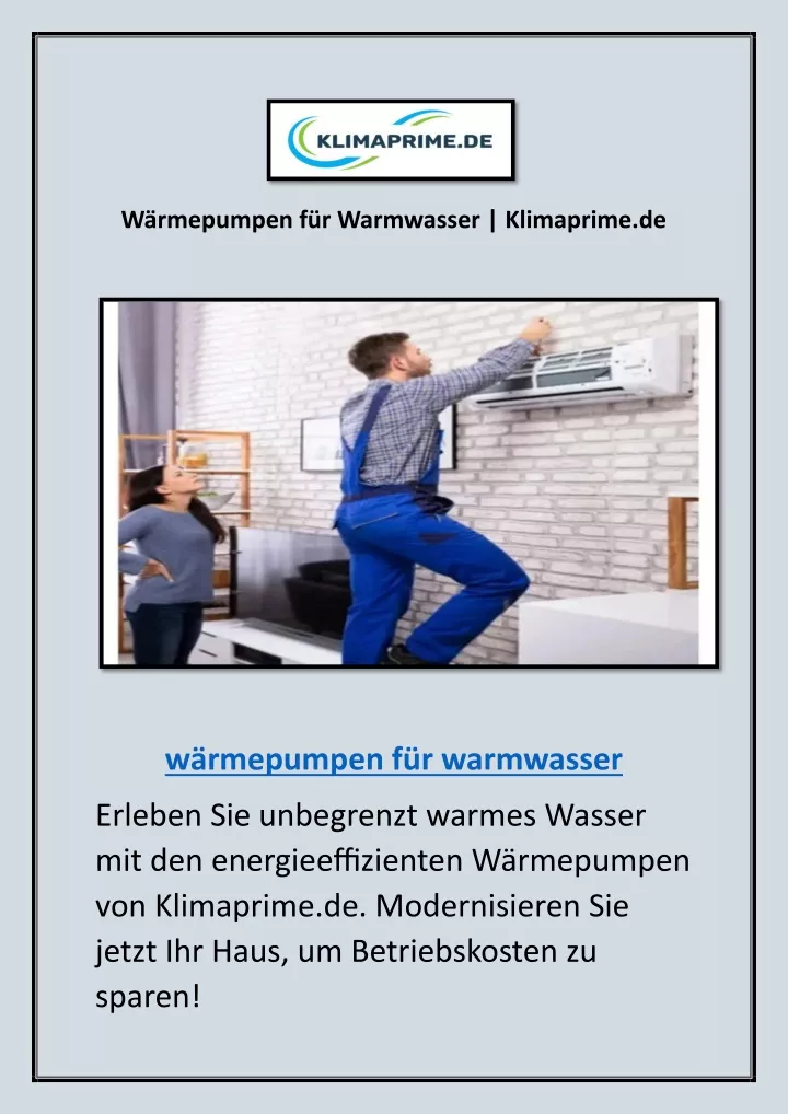 w rmepumpen f r warmwasser klimaprime de