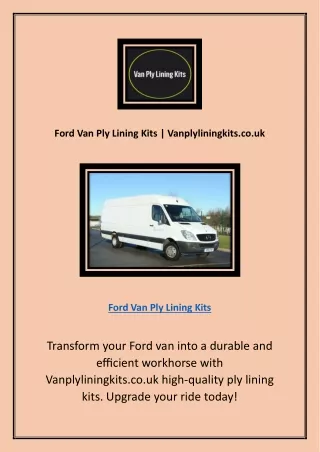 Vw Transporter Ply Lining Kit | Vanplyliningkits.co.uk
