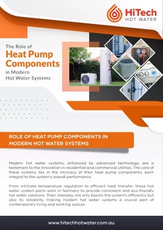 The Role of Heat Pump Components in Modern Hot Water Systems