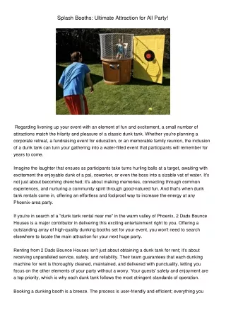 splash booths ultimate attraction for all party