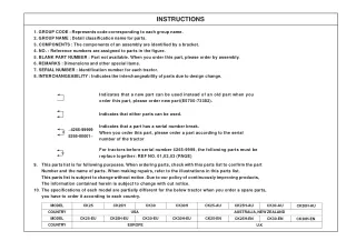 Kioti Daedong CK30 Tractor Parts Catalogue Manual