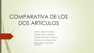 COMPARATIVA DE LOS DOS ARTICULOS