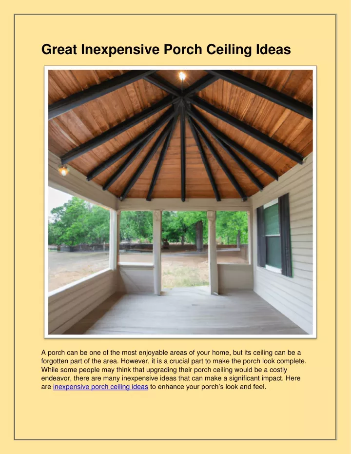 great inexpensive porch ceiling ideas