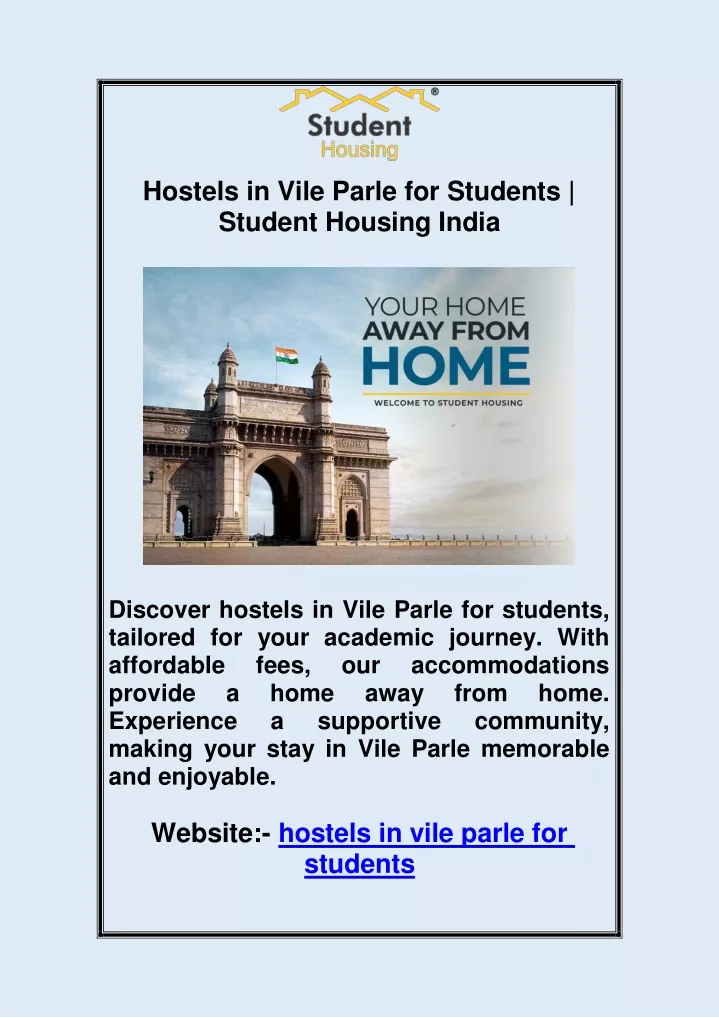 hostels in vile parle for students student