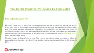 How to Flip Image in PPT: A Step-by-Step Guide