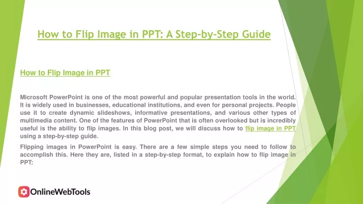 how to flip image in ppt a step by step guide