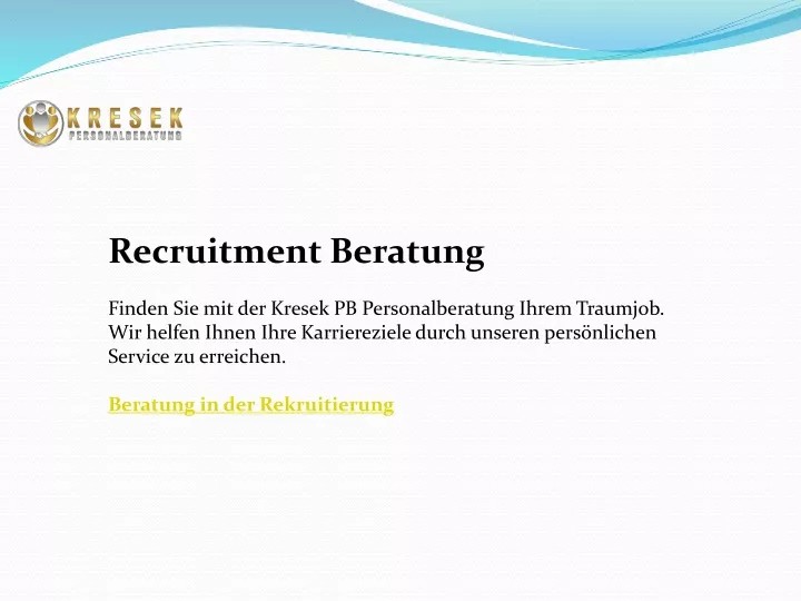 recruitment beratung finden sie mit der kresek