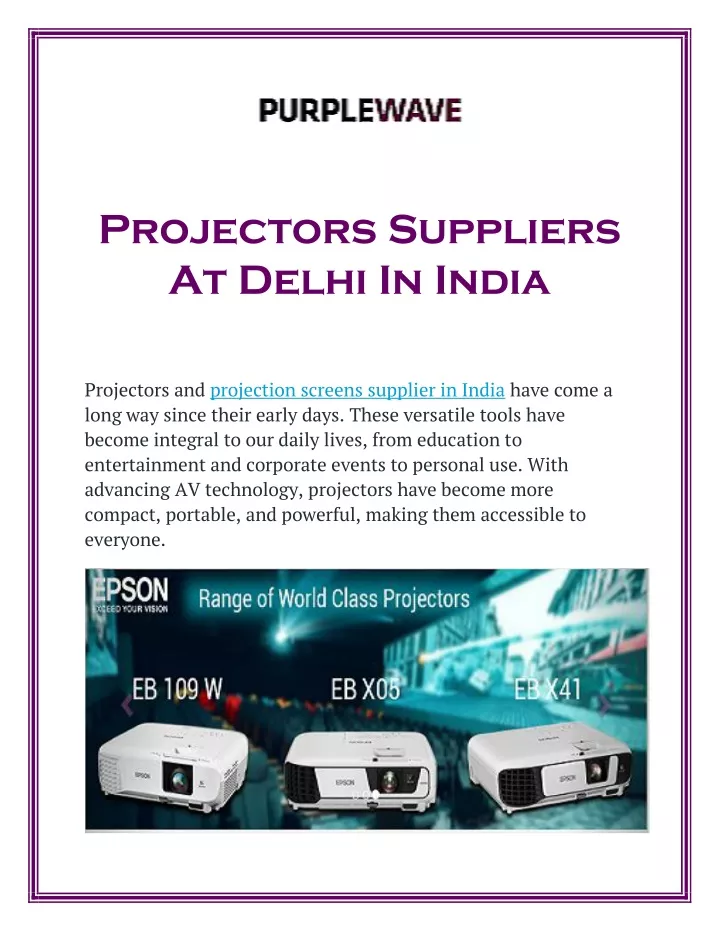 projectors suppliers at delhi in india