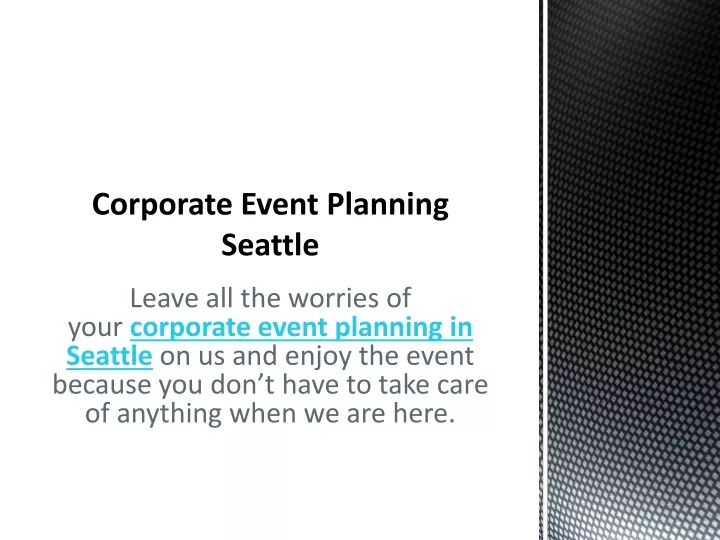 corporate event planning seattle