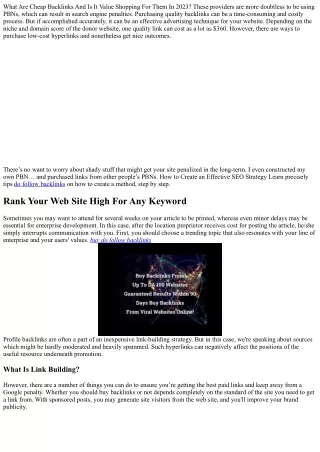 what are cheap backlinks and is it value shopping