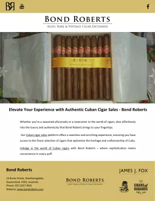 Elevate Your Experience with Authentic Cuban Cigar Sales - Bond Roberts