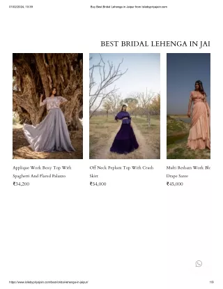 Buy Best Bridal Lehenga in Jaipur from ISLIE by Priya Jain