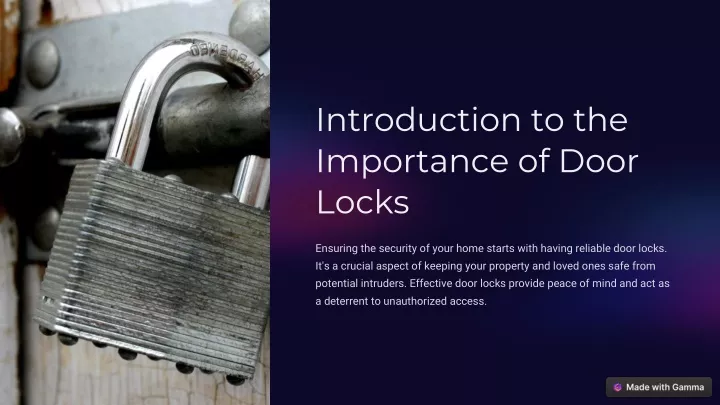 introduction to the importance of door locks